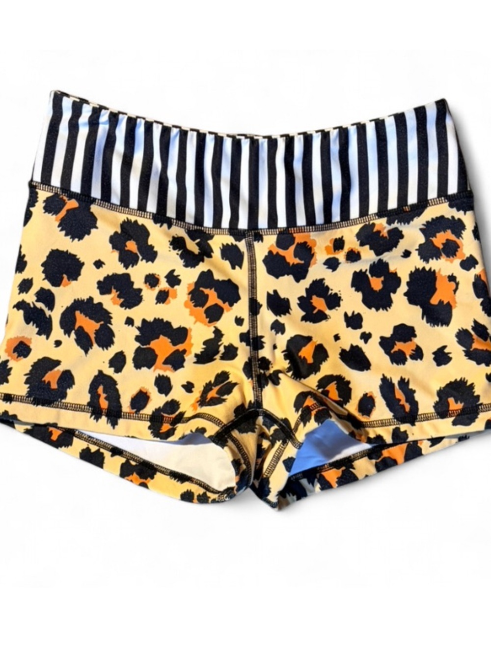 Barbell Cartel Leopard Striped Performance Shorts Large